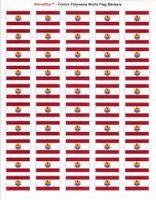 French Polynesia Sheet of 50 Stickers