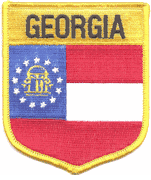 Georgia Flag Shield Patch<br>Pack of 3