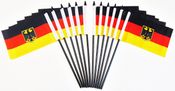 Germany With Eagle Miniature Flags - 12 Pack