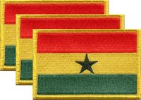 Ghana Flag Patch<br>Pack of 3