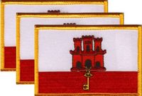 Gibraltar Flag Patch<br>Pack of 3