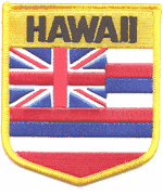 Hawaii Flag Shield Patch<br>Pack of 3