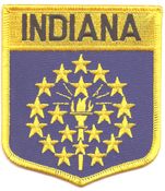 Indiana Flag Shield Patch<br>Pack of 3