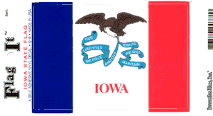 Iowa Flag Decal<br>Pack of 6