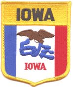 Iowa Flag Shield Patch<br>Pack of 3