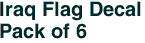 Iraq Flag Decal<br>Pack of 6