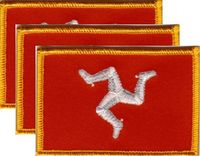 Isle of Man Flag Patch<br>Pack of 3