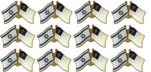 Israel and Christian Friendship Lapel Pins Pack of 12