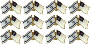 Israel and Christian Friendship Lapel Pins Pack of 12