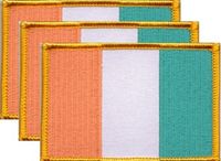 Ivory Coast (Cote d'Ivoire) Flag Patch<br>Pack of 3