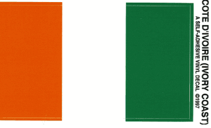 Ivory Coast (Cote d'Ivoire) Pack of 25 Decals