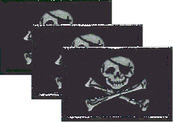 Jolly Roger Flag Patch<br>Pack of 3