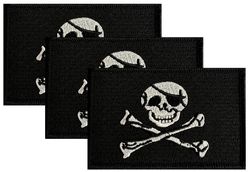Jolly Roger Flag Patch<br>Pack of 3