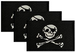 Jolly Roger Flag Patch<br>Pack of 3