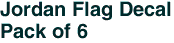 Jordan Flag Decal<br>Pack of 6