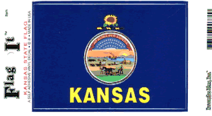 Kansas Flag Decal<br>Pack of 6