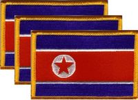 Korea, North Flag Patch<br>Pack of 3