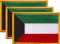 Kuwait Flag Patch<br>Pack of 3