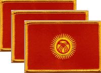 Kyrgyzstan Flag Patch<br>Pack of 3