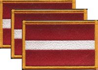 Latvia Flag Patch<br>Pack of 3