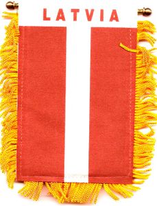 Latvia Mini Banners <br>Pack of 3