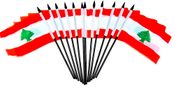 Lebanon Miniature Flags - 12 Pack