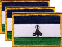 Lesotho Flag Patch<br>Pack of 3
