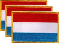 Luxembourg Flag Patch<br>Pack of 3