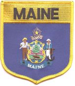 Maine Flag Shield Patch<br>Pack of 3