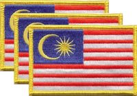 Malaysia Flag Patch<br>Pack of 3