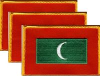Maldives Flag Patch<br>Pack of 3