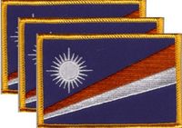 Marshall Islands Flag Patch<br>Pack of 3