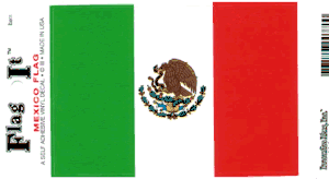 Mexico Flag Decal<br>Pack of 6