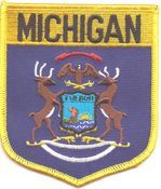 Michigan Flag Shield Patch<br>Pack of 3
