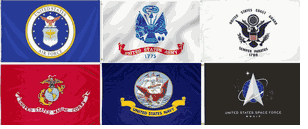 Military Flag Set - 1 of each Military Branch - 6 Flags