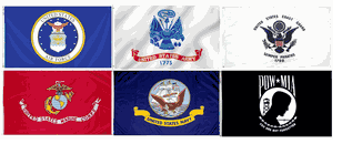Military Flag Set with POW/MIA - 6 Flags