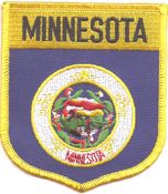 Minnesota Flag Shield Patch<br>Pack of 3