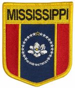 Mississippi Flag Shield Patch<br>Pack of 3