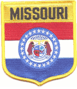 Missouri Flag Shield Patch<br>Pack of 3