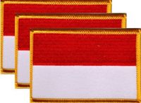 Monaco Flag Patch<br>Pack of 3
