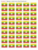 Myanmar (Burma) Sheet of 50 Stickers