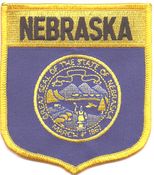 Nebraska Flag Shield Patch<br>Pack of 3