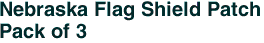 Nebraska Flag Shield Patch<br>Pack of 3