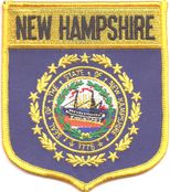 New Hampshire Flag Shield Patch<br>Pack of 3