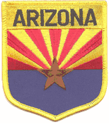 Arizona Flag Shield Patch<br>Pack of 3