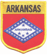 Arkansas Flag Shield Patch<br>Pack of 3