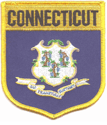 Connecticut Flag Shield Patch<br>Pack of 3