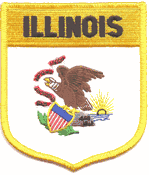 Illinois Flag Shield Patch<br>Pack of 3