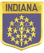 Indiana Flag Shield Patch<br>Pack of 3