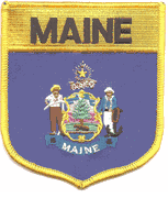 Maine Flag Shield Patch<br>Pack of 3